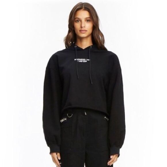 I Am Gia Madness Cropped Hoodie Sweatshirt in black M - Picture 1 of 9